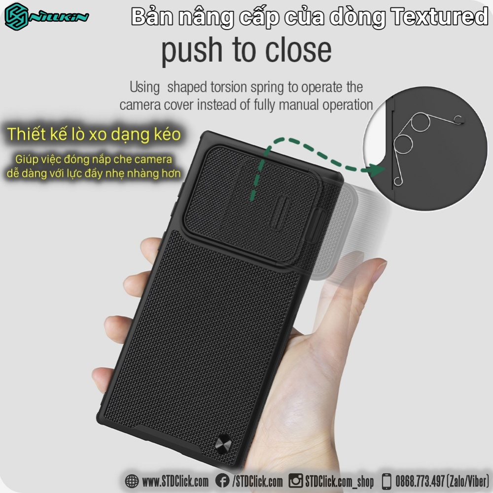 ỐP LƯNG SAMSUNG GALAXY S22 ULTRA 5G NILLKIN TEXTURED S NYLON FIBER BẢO VỆ CAMERA CHÍNH HÃNG