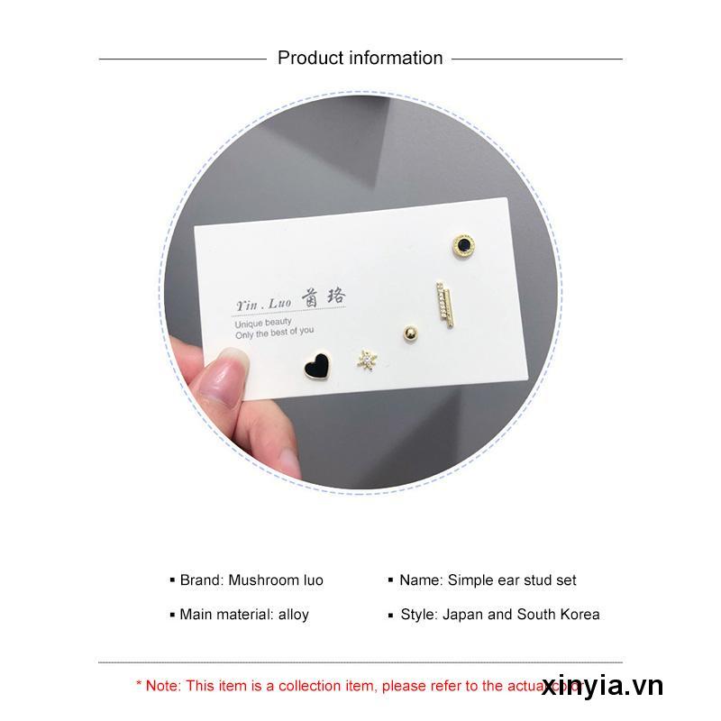 【xinyia.vn】Đôi Khuyên Tai Kết Hợp Một Tuần Đơn Giản Cá Tính Cho Nữ Sinh