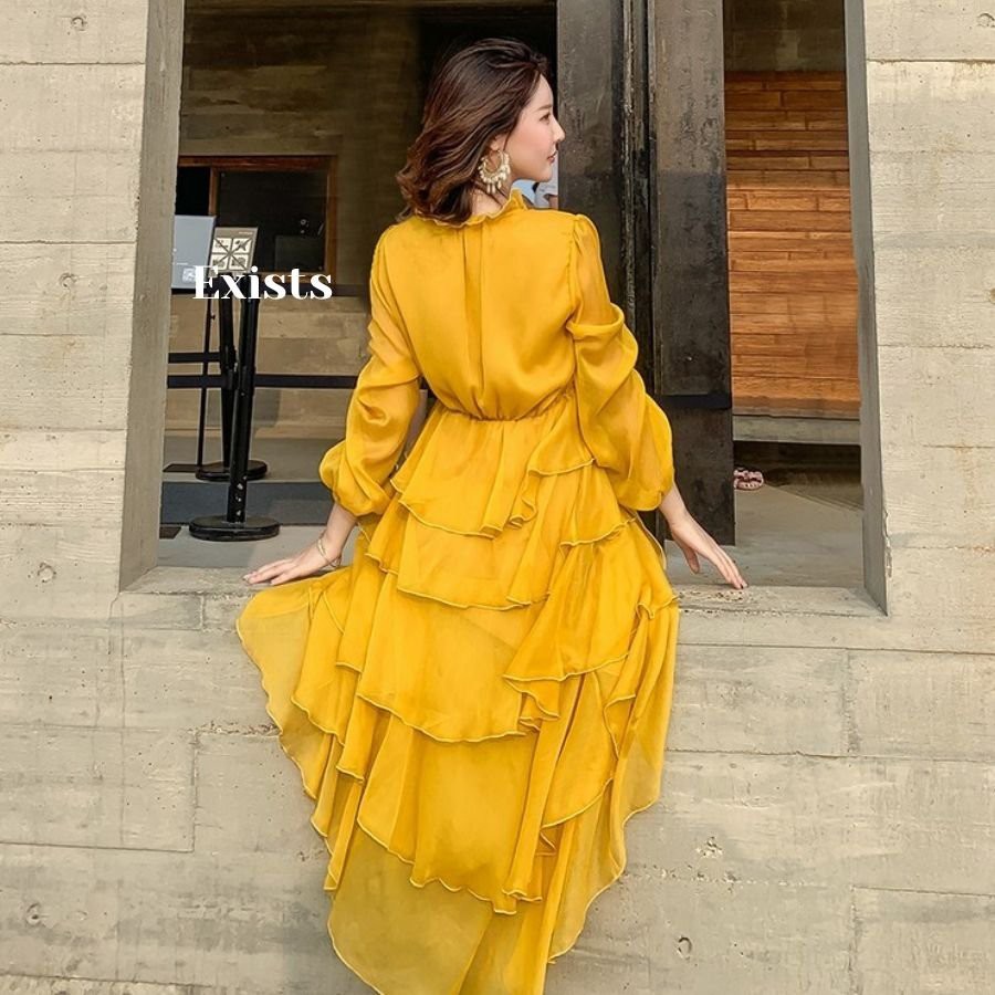 Đầm maxi vàng chanh tầng xòe EXDC29 EXISTS BEAUTY | BigBuy360 - bigbuy360.vn