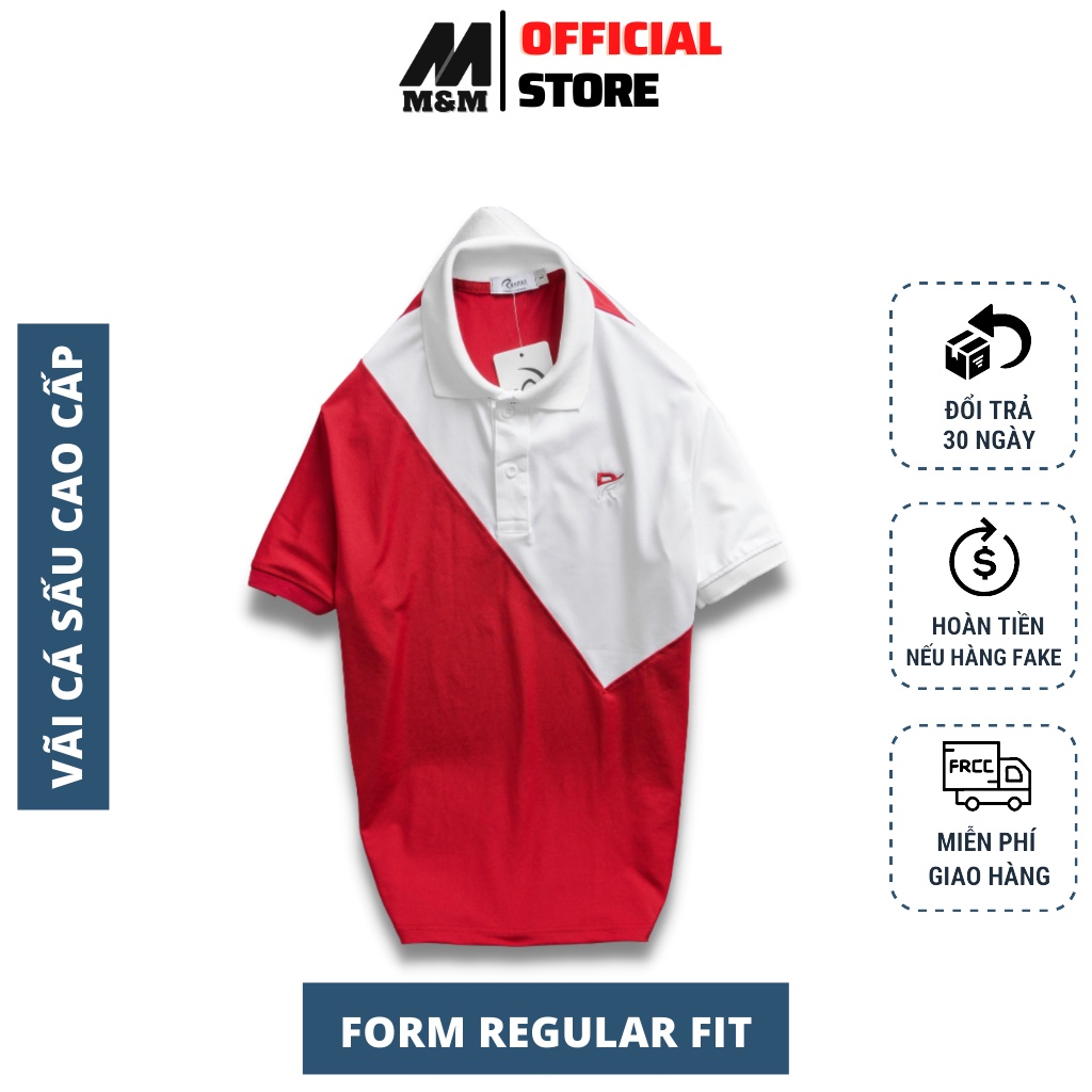 Áo Thun Nam Polo M&amp;M MamModel áo nam form rộng Cổ Bẻ, Tay Ngắn, Vải Cá Sấu Xuất Xịn, Chuẩn form, Dày Dặn ANN04