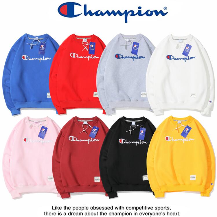 Áo Sweater Thêu Chữ Champion Kiểu Dáng Đơn Giản Trẻ Trung Năng Động