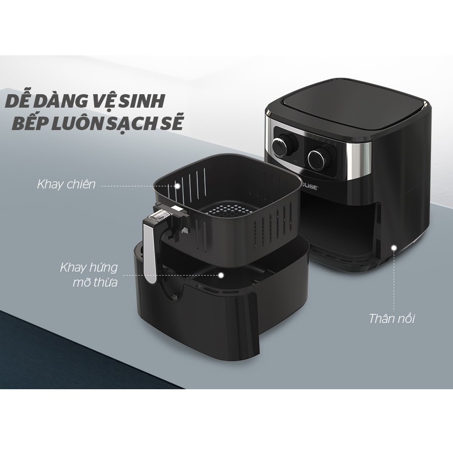 Nồi Chiên Không Dầu 6lit Sunhouse SHD4062 Hàng chính hãng 100%