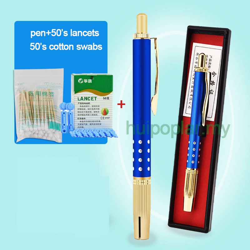 Pen Bekam Blue lancet máu chất lượng cao / 28 G Kotak Jarum Bekam / Alat Bekam Bekam Cupping Châm cứ