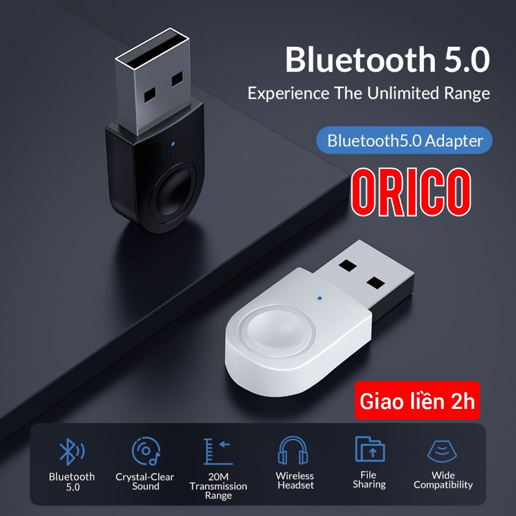 Usb Bluetooth 5.0 BTA-608 / WiFi 5G kết nối thiết bị Chuột Loa Tai nghe Bàn phím, dùng cho Máy bàn Laptop PC