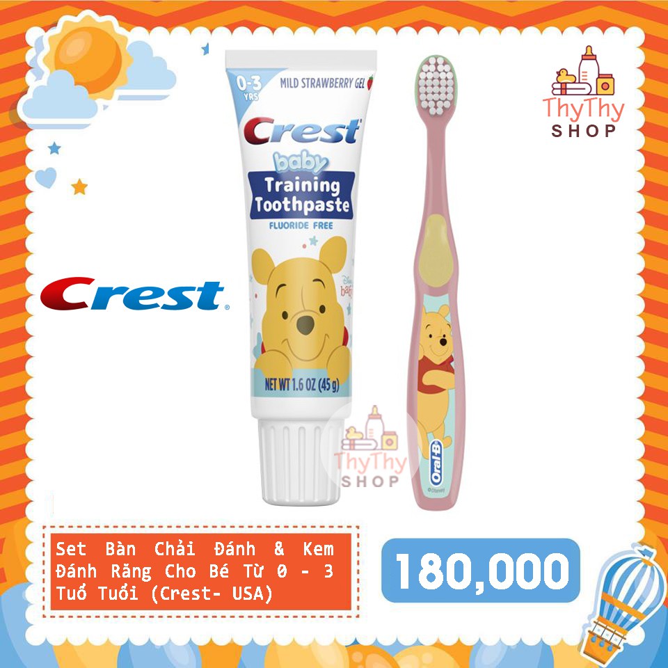 Set Bàn Chải Và Kem Đánh Răng Crest Cho Bé (0-3 Tuổi)