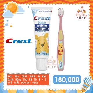 Set bàn chải và kem đánh răng crest cho bé