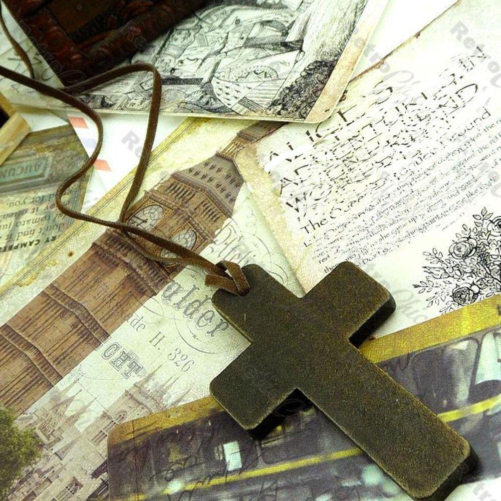 Mặt Dây Chuyền Bằng Gỗ Và Da Phong Cách Christian Cổ Điển Dành Cho Nữ