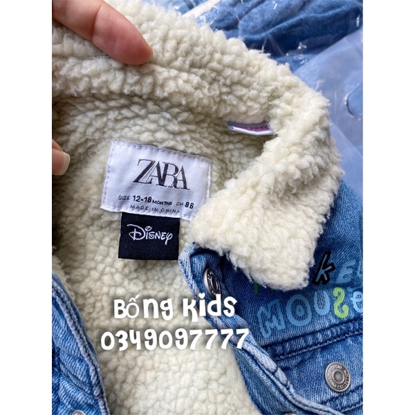 Áo Khoác Denim Bé Trai Đáp Lưng Mickey ZR