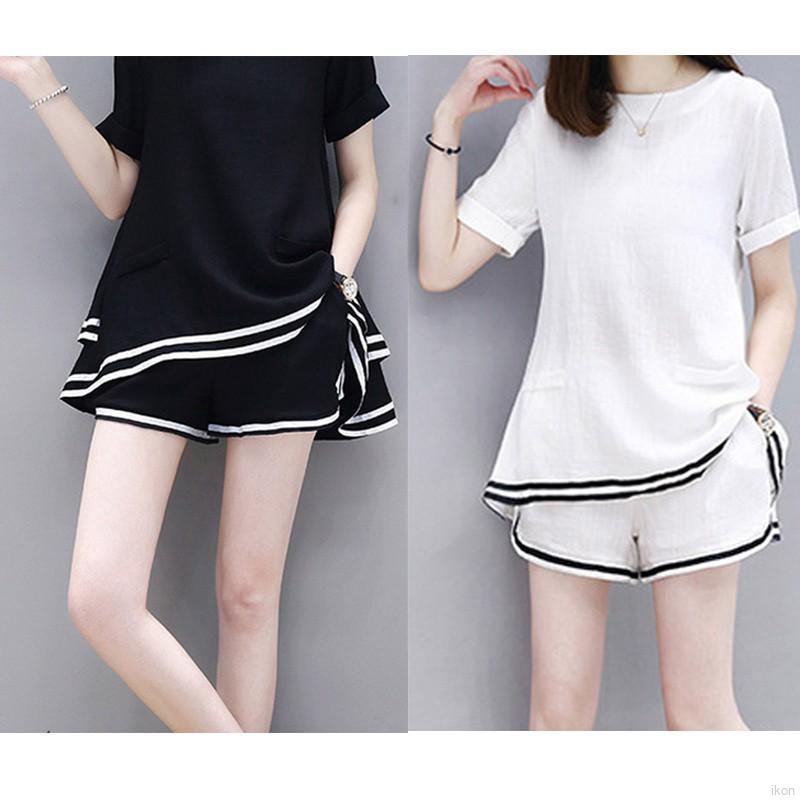 Đồ bộ ngắn vải cotton thoáng mát trẻ trung và thời trang cho nữ