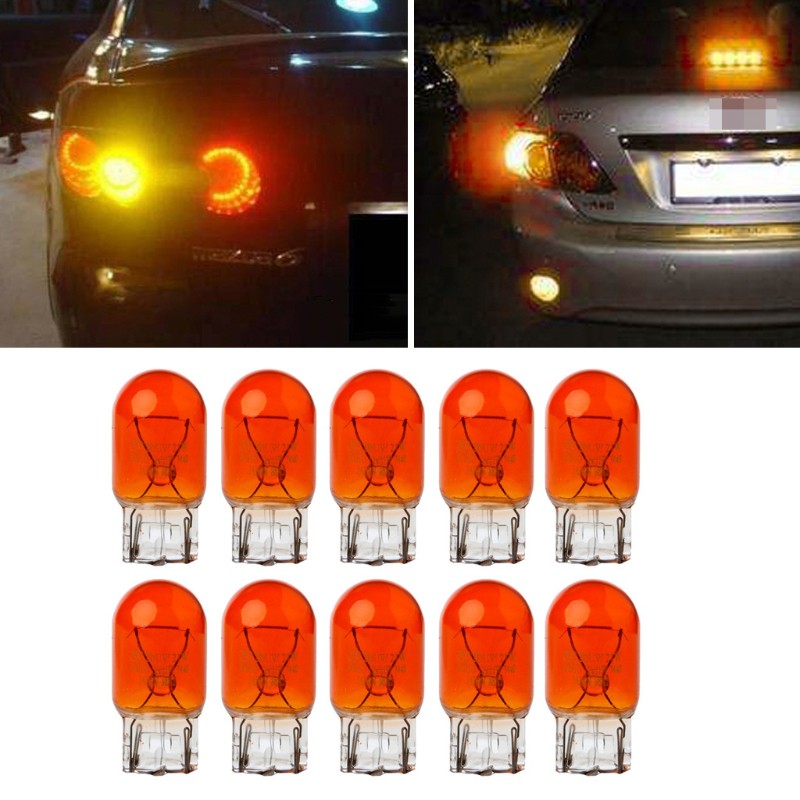 Hộp 10 bóng đèn T20 báo hiệu rẽ màu hổ phách