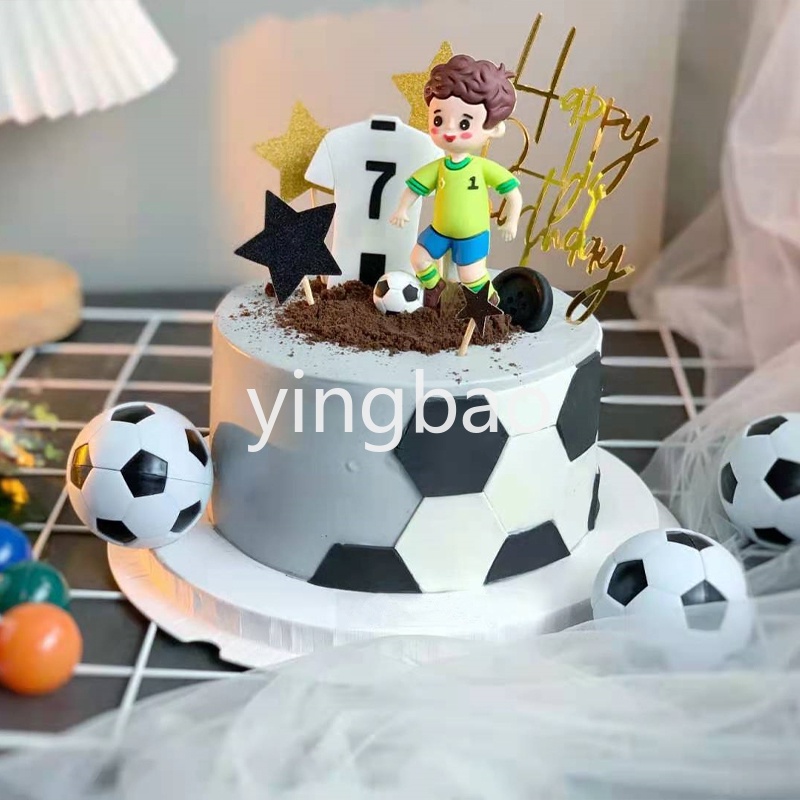 Phụ Kiện Trang Trí Bánh Sinh Nhật Hình Quả Bóng Đá Dễ Thương