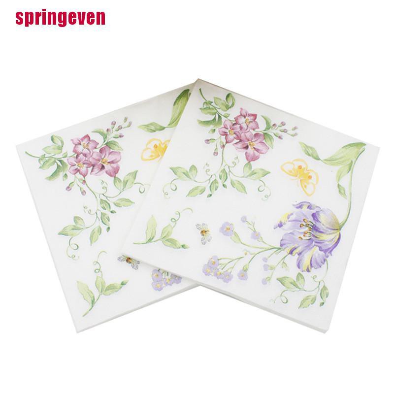 Khăn Ăn Bằng Giấy In Hoa Trang Trí Tiệc Cưới