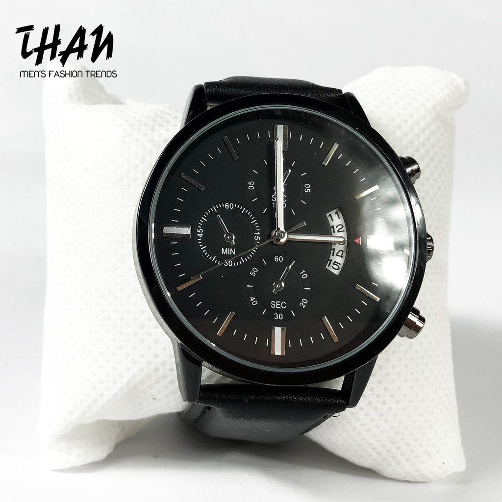 Đồng hồ Nam Giá Rẻ ARLANCH dây da màu đen cao cấp sang trọng lịch lãm chống nước, kính cường lực chống xước - Tặng hộp | BigBuy360 - bigbuy360.vn