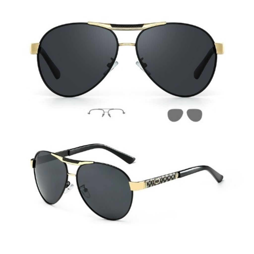 Kính râm đi đêm chống lóa đèn, chống tia UV phong cách Châu Âu, gọng kim loại, mắt kính nhiều gam màu thời trang unisex | BigBuy360 - bigbuy360.vn