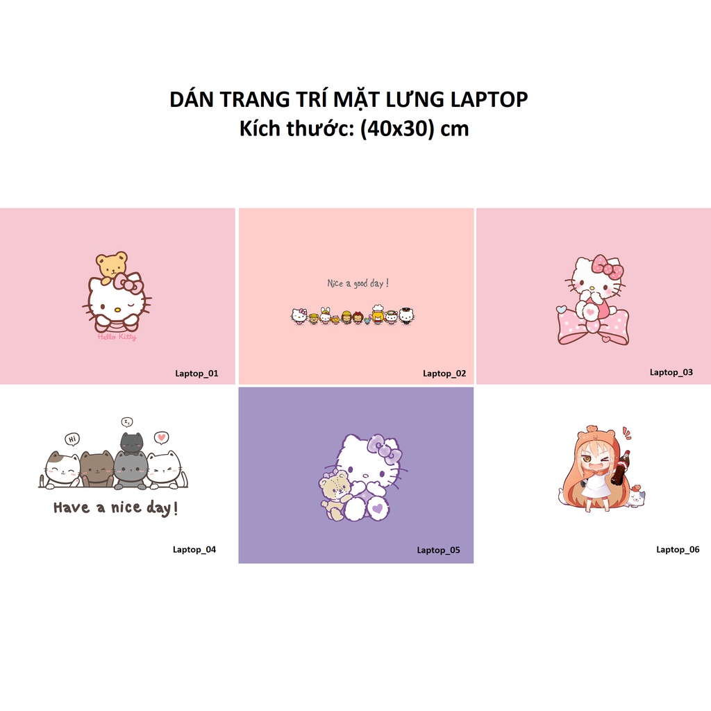 Dán Mặt Lưng Laptop KT  cm- Dành Cho Các Loại Laptop - TỔNG HỢP