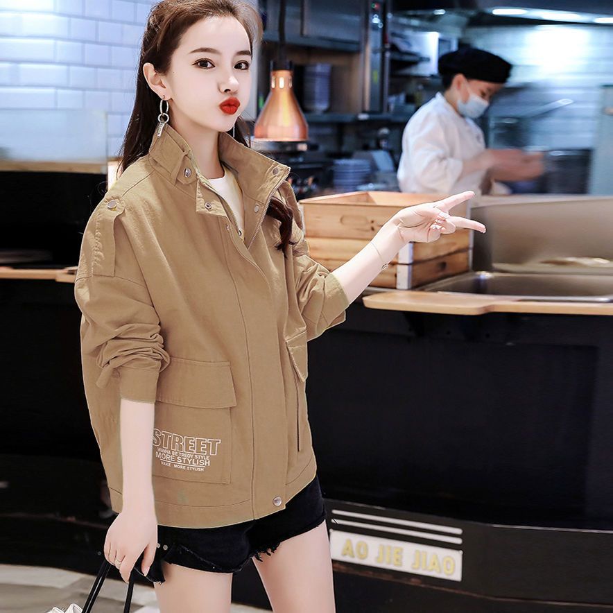 Collar overcoat women's fashion ins spring and summer 2022 new Korean version of loose foreign style leisure jacket jacket