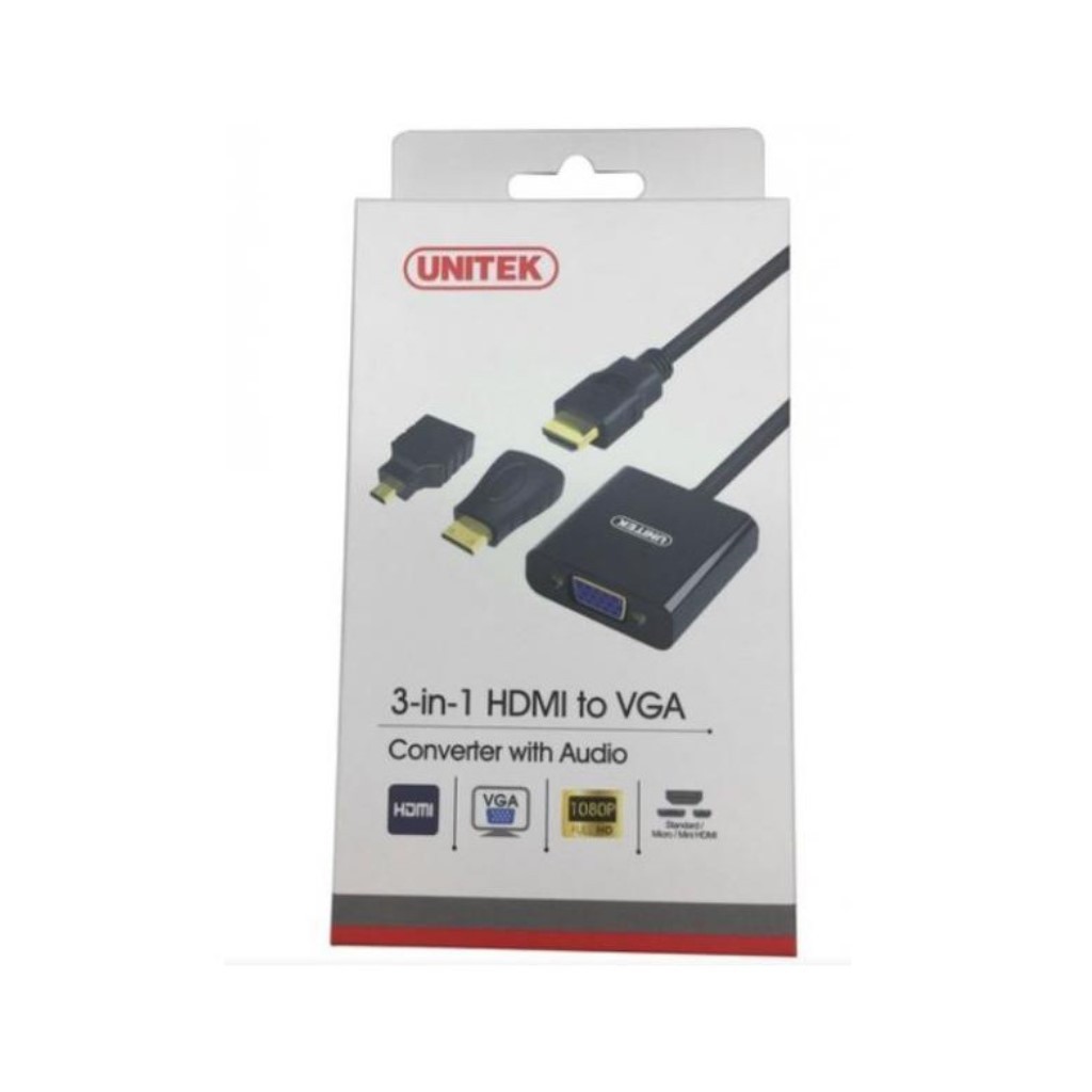 Cáp Chuyển HDMI 3 trong 1 ra VGA Có AUDIO Y6355