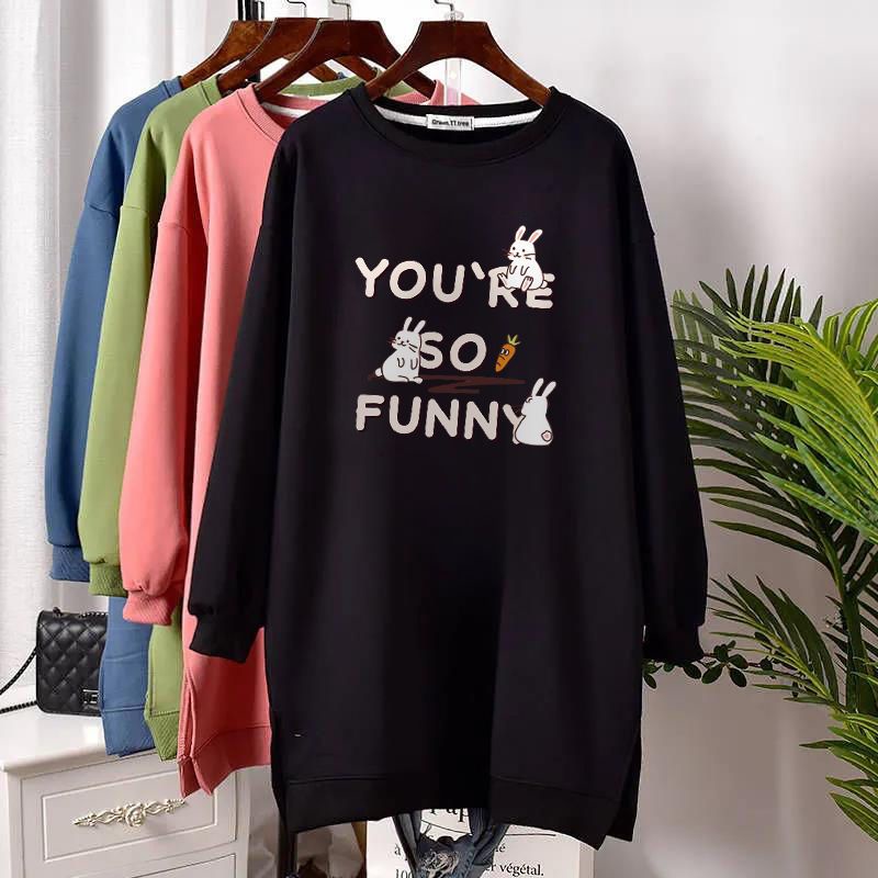 Áo Sweater Tay Dài Dáng Rộng In Họa Tiết Hoạt Hình Phong Cách Hàn Quốc Thời Trang Mùa Thu Cho Nữ C9572 [40-150KG]