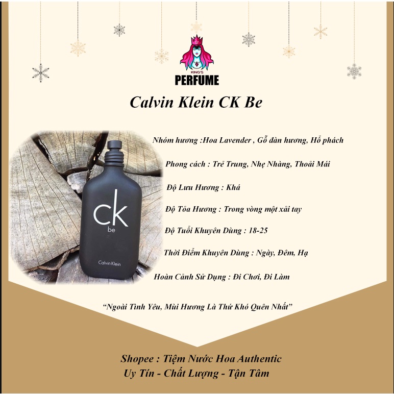{Chính Hãng} Nước Hoa Nam 𝐂𝐊 𝐁𝐞/𝐂𝐊 𝐎𝐧𝐞
