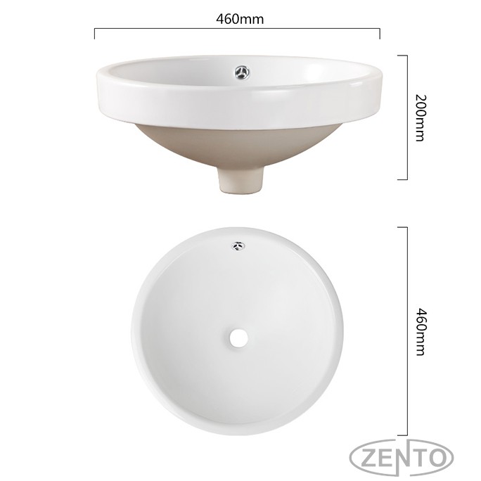 CHẬU LAVABO DƯƠNG VÀNH ZENTO LV6042