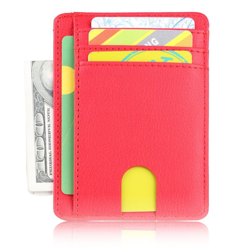 HAN  Ultra Slim RFID Blocking Minimalist Wallet Business Card Cover Case Super Thin Men Leather Bank ID Credit Card Holders Fashion Unisex Porte Carte Package