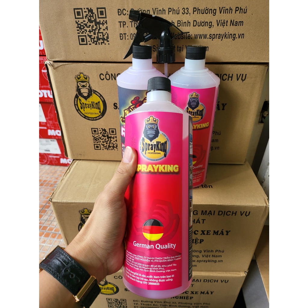 Chai xịt tẩy rửa hợp kim nhôm, tẩy lốc máy, đầu bò, dàn chân xe máy, xịt vệ sinh sên, xích xe SprayKing REPAIR 1000ml