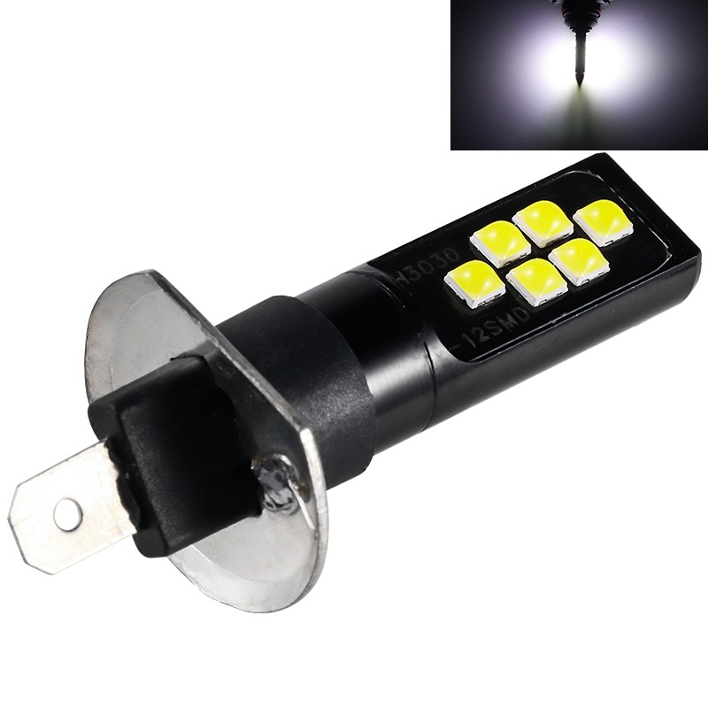 2 Bóng đèn led sương mù H1 12v-24v 12smd 3030 chip W5W194 cho xe hơi