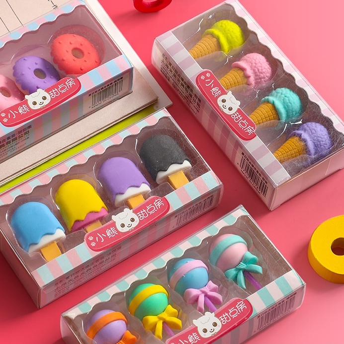 Gôm Tẩy Hình Món Tráng Miệng Hoạt Hình Sáng Tạo Cho Bé