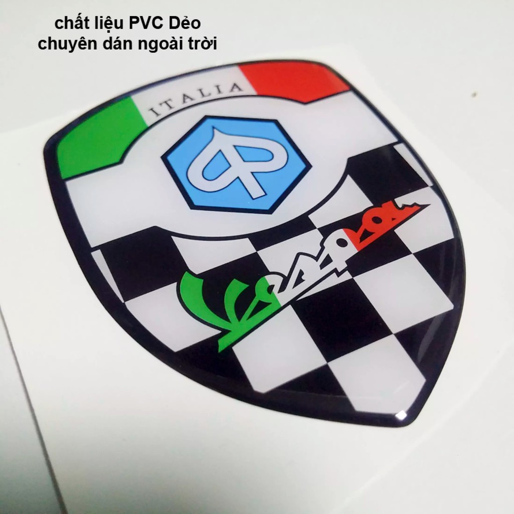 tem PVC dẻo ITALY VESPA dán xe (SDK003)