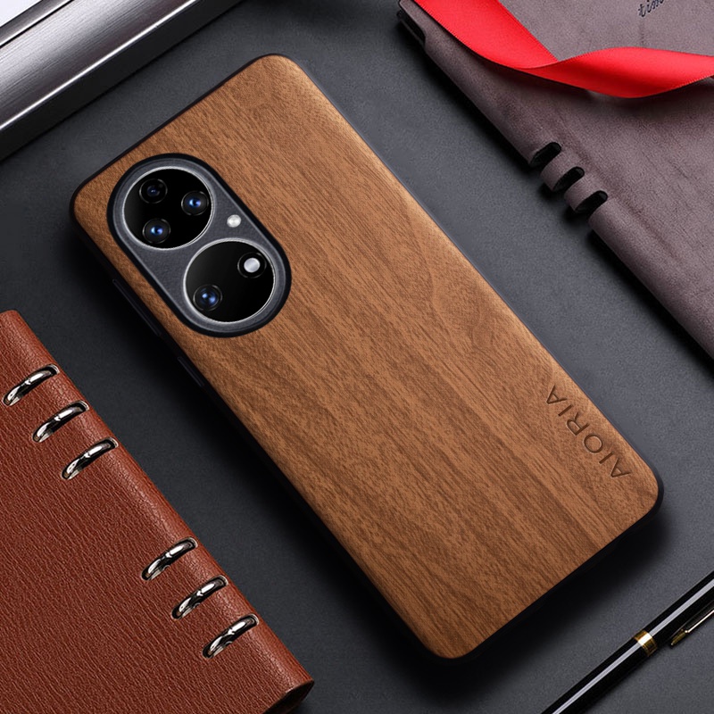 Ốp Bao Da Điện Thoại Họa Tiết Vân Gỗ Cho huawei p50 p40 p30 lite e pro huawei p50 p40 p30 lite e pro Ốp