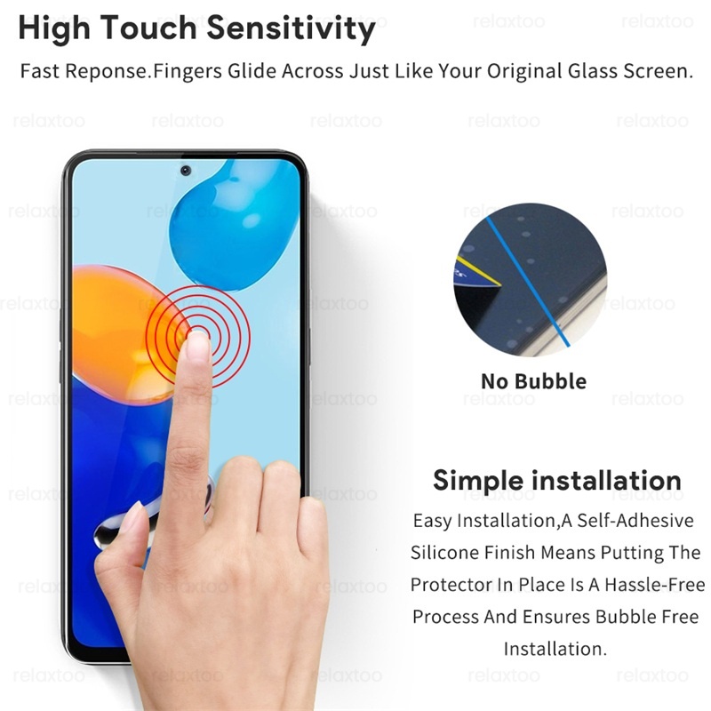 Set 2 Kính Cường Lực Toàn Màn Hình Cho Redmy Note11 Redmi Note 11 Redme Not 11s Và Phụ Kiện 2201117Màng Bảo Vệ TG 6.43 "