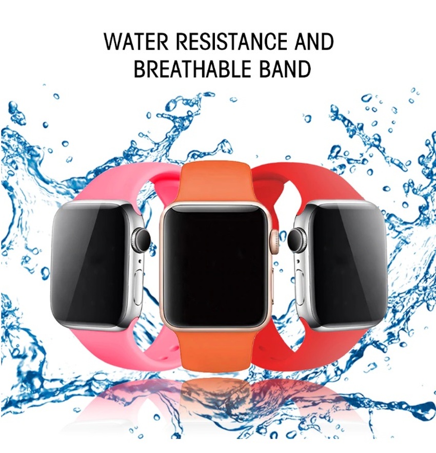 Dây đồng hồ chất liệu silicon cao su độc đáo cho Apple Watch 42mm 38mm 44mm 40mm Iwatch Series 6 SE 5 4 3 2 1