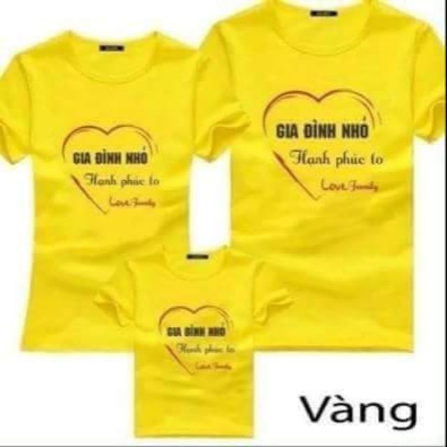 áo ĐÌNH NHỎ HẠNH PHÚC TO áo gia đình 3/4/5 người chất cotton mịn mát