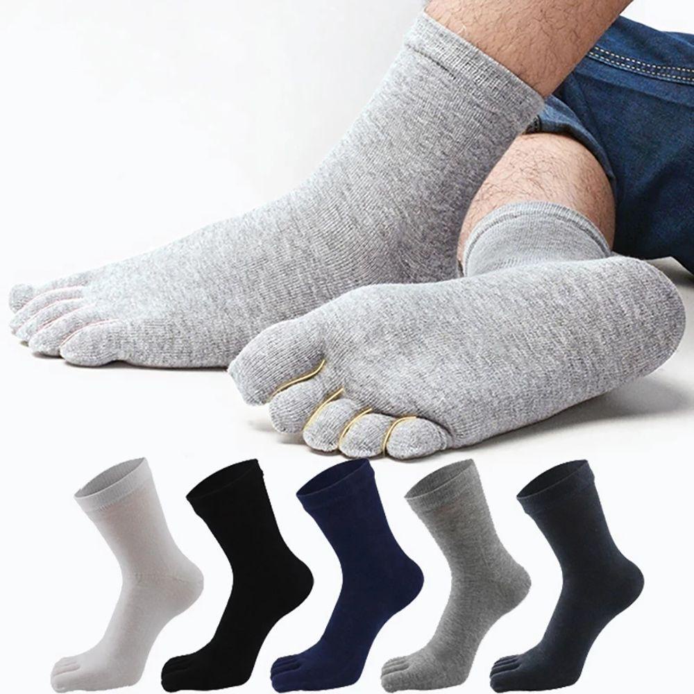 HARRIETT Vớ Cotton Năm Ngón Chống Trượt Màu Sắc Đơn Giản