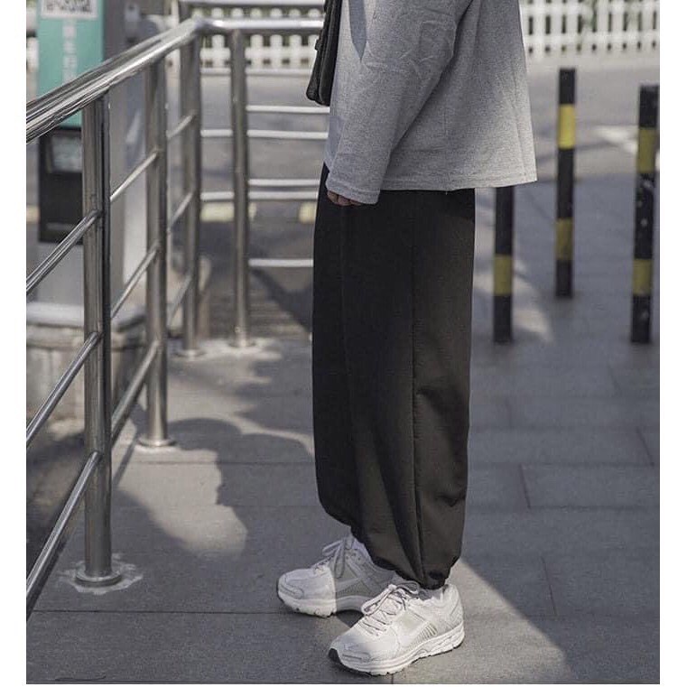 Q014 Quần jogger xám đen Ulzzang nam nữ hiphop, quần thể thao dài nỉ cạp chun mặc nhà, đi chơi ống rộng bo giá rẻ