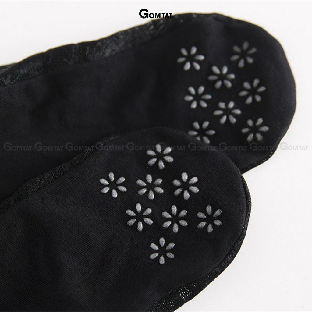Tất lười nữ đi giày búp bê GOMTAT chất liệu lụa phối ren cao cấp, có bo thun chống tuột gót - LUAREN-PO-3028-1DOI