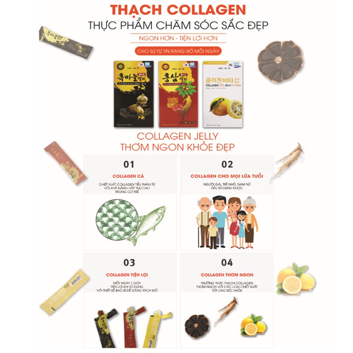 Thạch cam Hàn Quốc bổ sung Collagen và vitamin C làm đẹp và sáng da _ Collagen Vita Jelly Citron | BigBuy360 - bigbuy360.vn