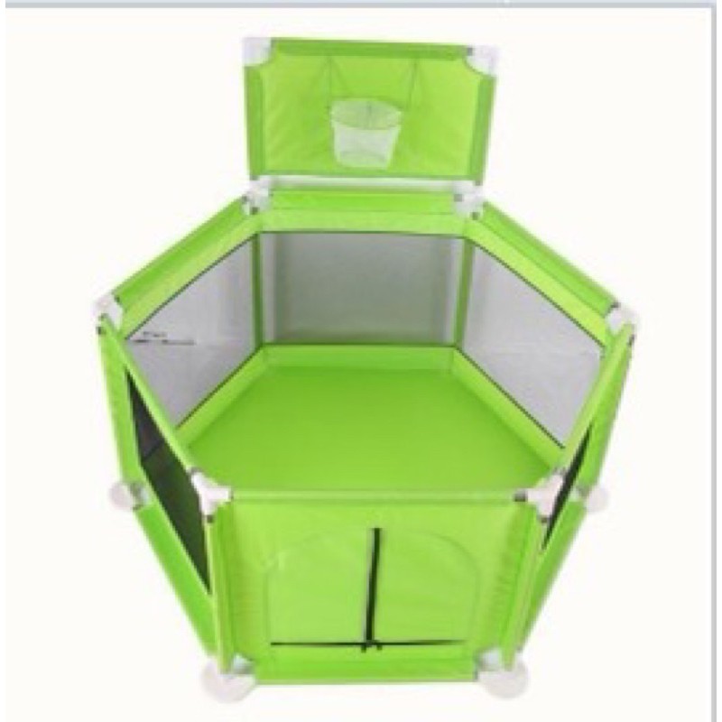 Quây cũi hình lục giác KHUNG NINOX CÓ BÓNG RỔ TẶNG KÈM 30 BÓNG NHỰA HOLLA CHO BÉ