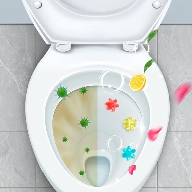 Gel Thơm Dính Khử Mùi Bồn Cầu, Diệt Khuẩn Dạng Thạch Hình Bông Hoa Toilet Gel Cleaner