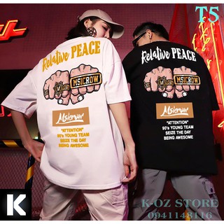 < HOT > Áo thun đường phố HIPHOP form UNISEX (2 Màu ĐEN-TRẮNG) từ 40-90kg