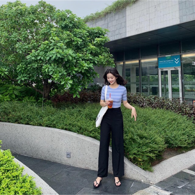 Quần Culottes ống rộng Vải cát hạn siêu xinh lung linh ( Có Hình chụp cận chất vải)