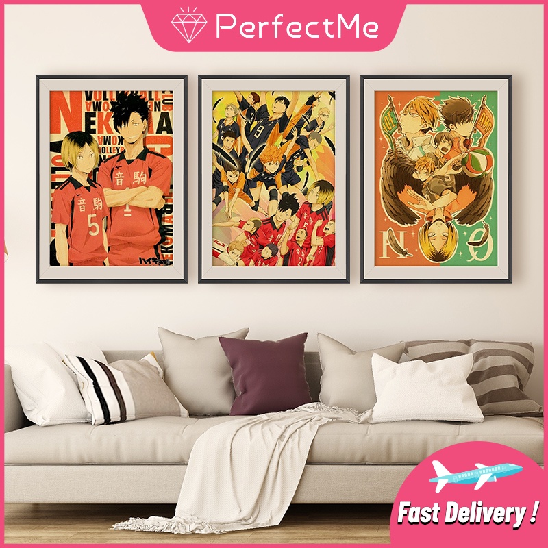 Bộ Tranh Đính Đá 5D Họa Tiết Hoạt Hình Haikyuu Nhật Bản Độc Đáo Kích Thước 30x40cm