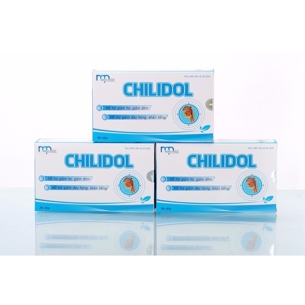 Chilidol giúp giảm ho đờm đau họng khản tiếng hộp 30 viên