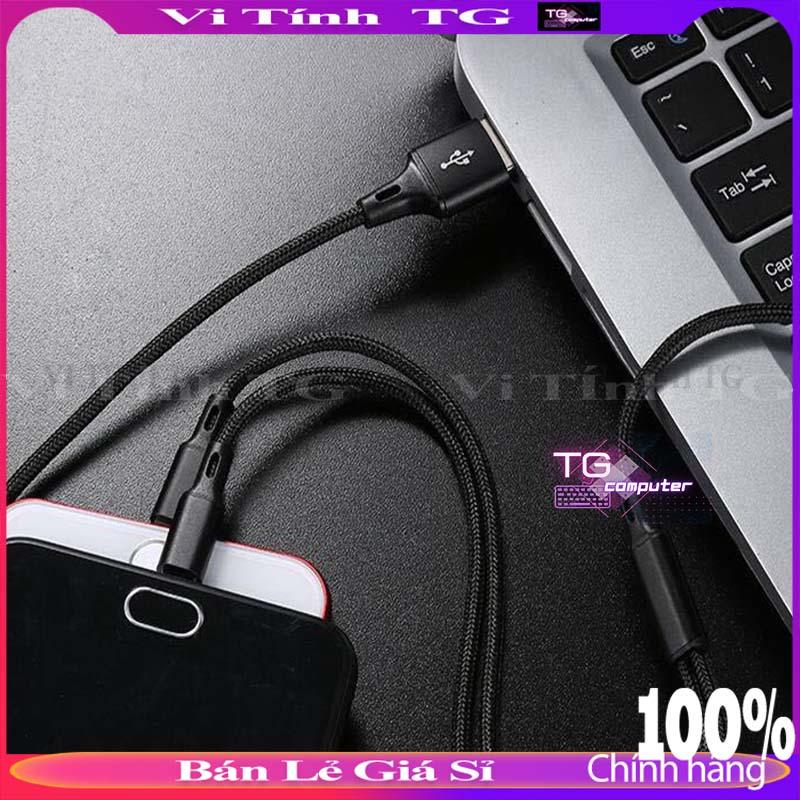 Dây sạc cho củ sạc TYPEC - đa năng 3 đầu - 1 đầu USB có thể tháo ra thành TYPEC tiện dụng