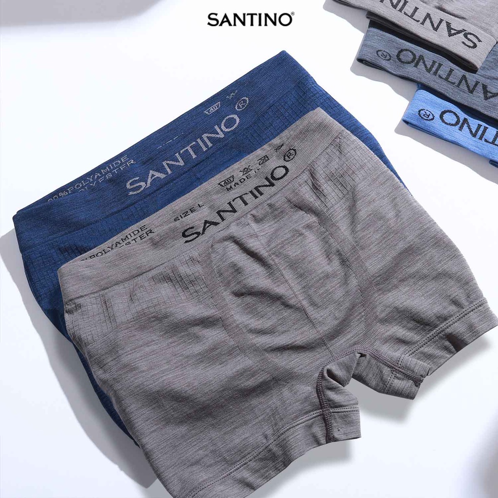 Set 2 Quần Lót Nam Boxer Santino Kháng Khuẩn, Co Dãn 4 Chiều, Thoáng Mát Tối Đa S914