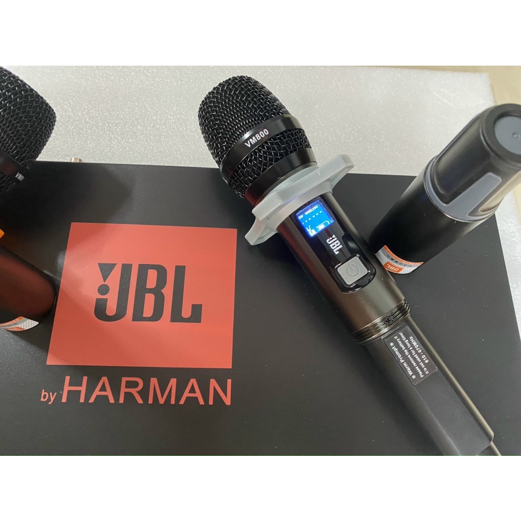 Micro không dây JBL VM800 đen bóng   - Mic cảm ứng nhiệt tự ngắt và cảm biến gia tốc