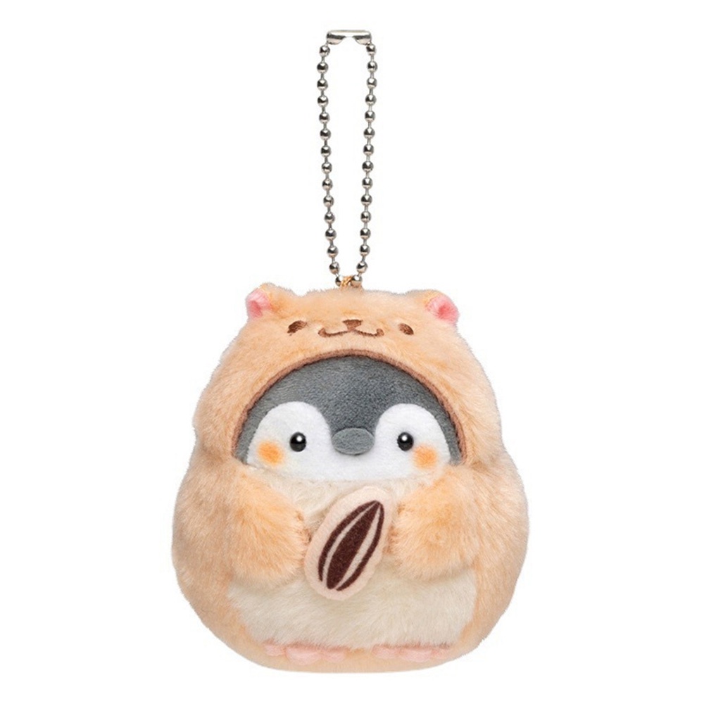Móc khóa hình chuột hamster/chim cánh cụt nhồi bông dễ thương