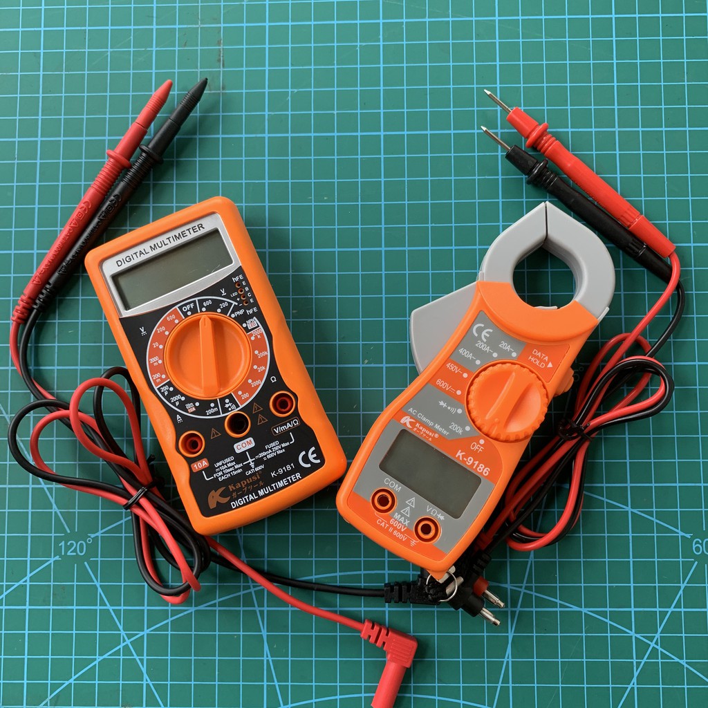 Ampe kìm - Đồng hồ đo vạn năng Kapusi lcd chính xác cơ động kèm pin và bút đo