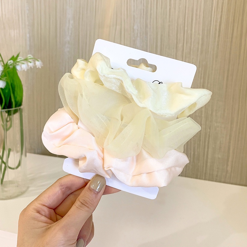 Set 3 Dây Buộc Tóc Loại Lớn Phong Cách Hàn Quốc Thời Trang Cho Nữ