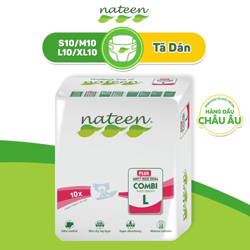 Tã Dán Người Lớn Nateen Siêu Thấm SIZE L 10 MIẾNG